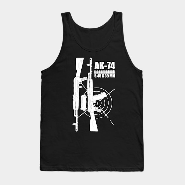 AK-74 Kalashnikov Assault Rifle (two sides) Tank Top by FAawRay